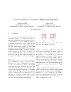 A Characterization of Consistent Digital Line Segments Chowdhury, Iffat  University of Texas at San Antonio  Gibson, Matt
