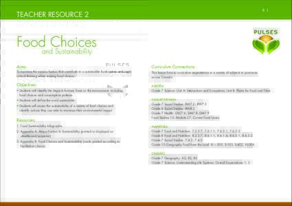 P. 1  TEACHER RESOURCE 2 Food Choices