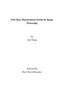 Foot Type Measurement System by Image Processing by Xu Chang