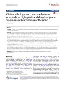 Clinicopathologic and outcome features of superficial high-grade and deep low-grade squamous cell carcinomas of the penis