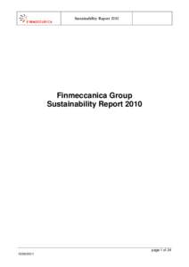 Bilancio di Sostenibilità 2010 Gruppo Finmeccanica