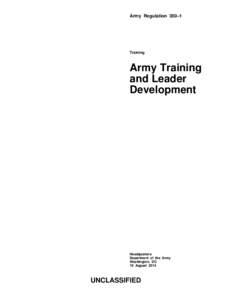 Army Regulation 350–1  Training Army Training and Leader