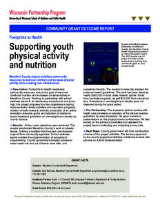 COMMUNITY GRANT OUTCOME REPORT Footprints to Health Supporting youth physical activity and nutrition