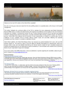    	
   Welcome to the April 2014 edition of the Oxford Risk newsletter! 	
   	
  