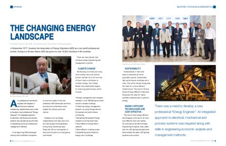 OPINIÓN  GESTIÓN Y EFICIENCIA ENERGÉTICA The Changing Energy Landscape