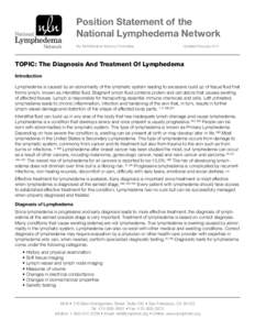 Position Statement of the National Lymphedema Network By: NLN Medical Advisory Committee