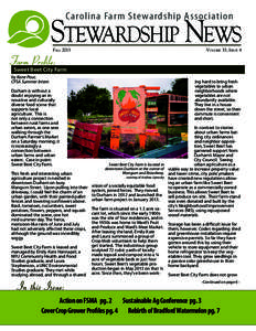 Carolina Farm Stewardship Association  STEWARDSHIP NEWS FALL[removed]VOLUME 33, ISSUE 4