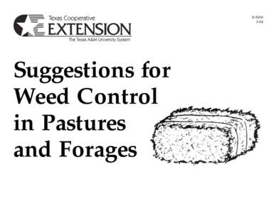 BSuggestions for Weed Control in Pastures