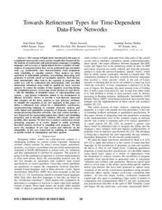 Towards Refinement Types for Time-Dependent Data-Flow Networks
