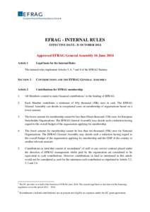 DRAFT OUTLINE FOR THE INTERNAL RULES OF EFRAG