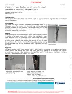 Vestas Ref.: 1640  Page 1/1 Customer Information Sheet Installation of Hatch Lock, NM43