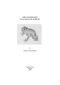 THE LILYPAD LIST: Seven steps to the simple life by Marian Van Eyk McCain