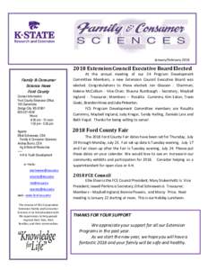 January/FebruaryExtension Council Executive Board Elected Family & Consumer Science News