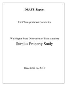 DRAFT Report  Joint Transportation Committee Washington State Department of Transportation