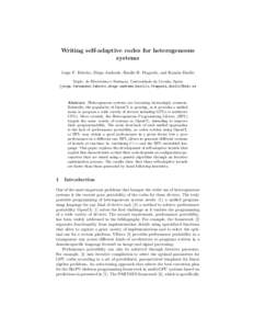 Writing self-adaptive codes for heterogeneous systems