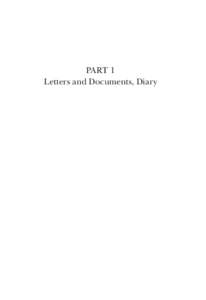 PART 1 Letters and Documents, Diary 
