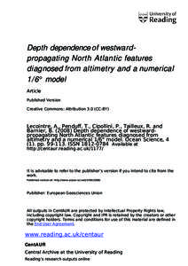 Depth dependence of westwardpropagating North Atlantic features diagnosed from altimetry and a numerical 1/6° model[removed]89A64BC7DEF72B4 27347EBE13324A934EE