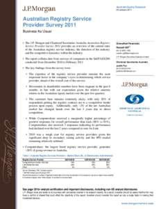 Australian Registry Service Provider Survey 2011
