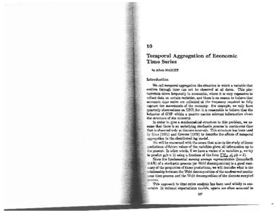 10  Temporal Aggregation of Economic Time Series by Albert MARCET