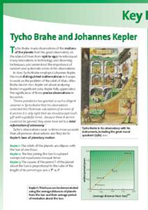 Key F Tycho Brahe and Johannes Kepler T  Kepler 1: The orbits of the planets are ellipses with