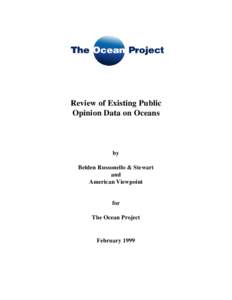 Review of Existing Public Opinion Data on Oceans by Belden Russonello & Stewart and