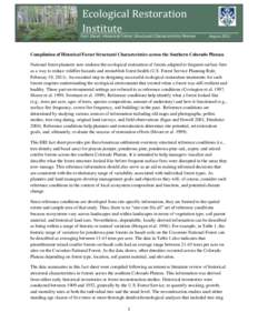Ecological Restoration Institute Fact Sheet: Historical Forest Structural Characteristics Review August 2011