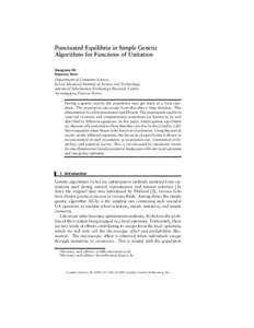 Punctuated Equilibria in Simple Genetic Algorithms for Functions of Unitation