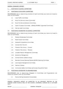 COUNCIL MEETING AGENDA  21 OCTOBER 2014 PAGE 1