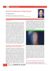 VOL.12 NO.9 SEPTEMBERMedical Bulletin Retinal Complications of High Myopia Dr. Timothy YY Lai