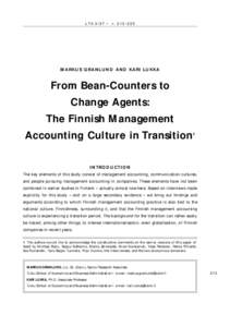 Business economics / Accounting / Economy / Financial accounting / Management accounting / Culture of Finland / Martti Saario / Finland / Organizational culture / Accountant / Finnishness / Profit