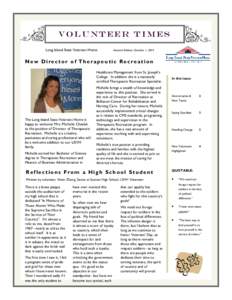 Volunteer Times Long Island State Veterans Home Autumn Edition: October 1, 2014  New Director of Therapeutic Recreation