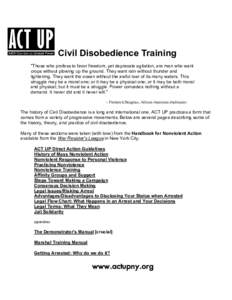 Civil Disobedience Training 