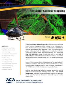 Helicopter Corridor Mapping  Markets Applications Transmission Line Design