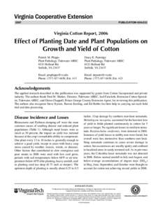 publication[removed]Virginia Cotton Report, 2006