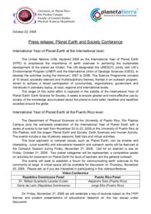 Microsoft Word - Planet Earth-2008-Press-Release-UPR.doc