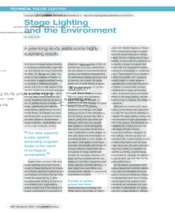 TECHNICAL FOCUS: LIGHTING Copyright Lighting&Sound America Novemberhttp://www.lightingandsoundamerica.com/LSA.html