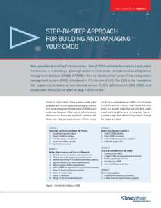 b m c i N D U S T R Y INSIGHTs  Step-by-Step Approach for Building and Managing Your CMDB Widespread adoption of the IT Infrastructure Library® (ITIL®) and other best-practice and control