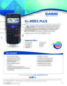 fx-300ES PLUS The solar-powered scientific calculator has long been a staple in the math classroom. CASIO’s latest solar-plus-battery calculators provide long life and dependability in addition to a device packed with 