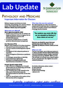 Lab Update APRI L 2011 Pathology and Medicare