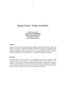 Introduction to Hedge Funds