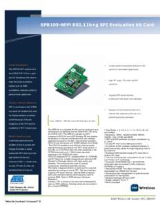 Information Technology Solutions SPB105-WiFi 802.11b+g SPI Evaluation kit Card Home Automation  Lowest power consumption solution in the