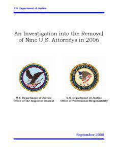 U.S. Department of Justice  An Investigation into the Removal