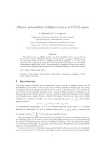 Effective metastability of Halpern iterates in CAT(0) spaces U. Kohlenbach1 , L. Leu¸stean2 1 Department of Mathematics, Technische Universit¨ at Darmstadt,