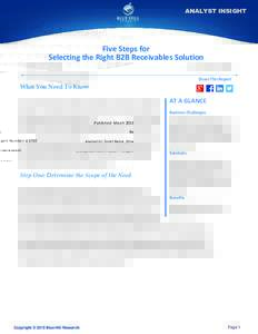 Five Steps for Selecting the Right B2B Receivables Solution