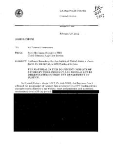 u.s. Department of Justice Criminal Division D.C[removed]February 27, 2012