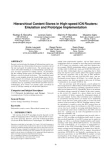 Hierarchical Content Stores in High-speed ICN Routers: Emulation and Prototype Implementation