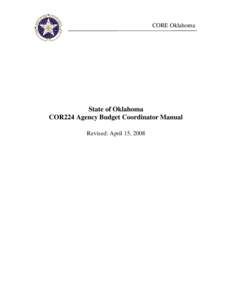 COR224 Agency Budget Coordinator Manual