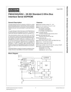FM24C02U/03U – 2K-Bit Standard 2-Wire Bus Interface Serial EEPROM General Description Features