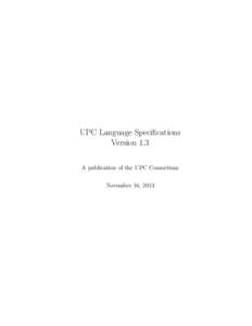 UPC Language Specifications, Version 1.3