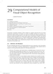 29  Computational Models of Visual Object Recognition Gabriel Kreiman
